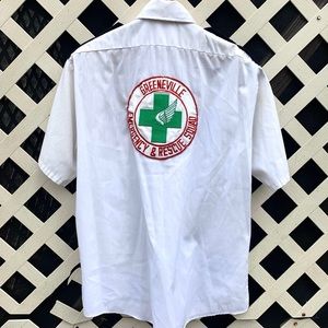 VINTAGE GREENEVILLE TENNESSEE WHITE WORK SHIRT ERS